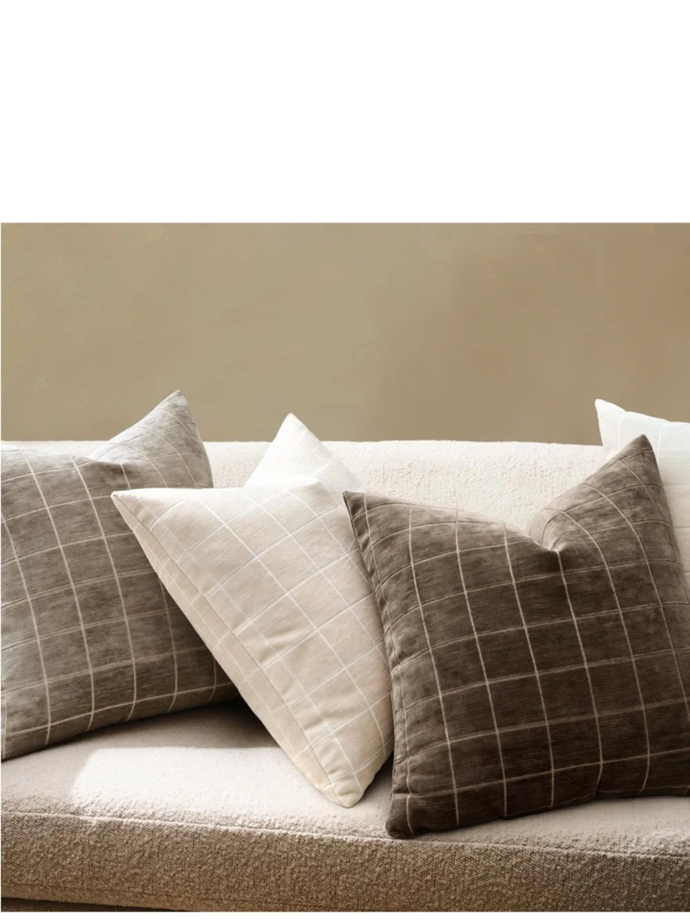 MIULEE Decorative Chenille Check Throw Pillow Covers Vintage 20x20 (2) 872-bb8-1